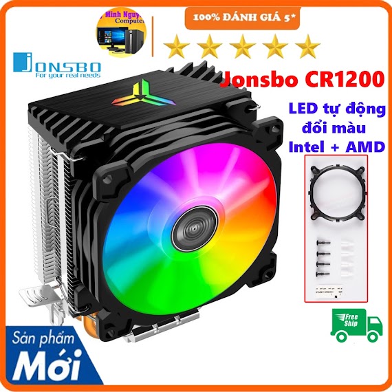 Quạt Tản Nhiệt Cpu Jonsbo Cr1200, Fan Cpu Có Đèn Led Đổi Màu