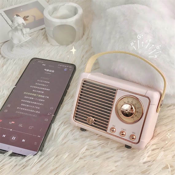 Loa Bluetooth Mini Phong Cách Vintage Nhỏ Gọn Dễ Mang Theo