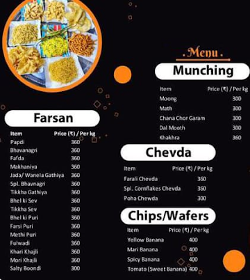 Jamnagari Farsan Mart menu 