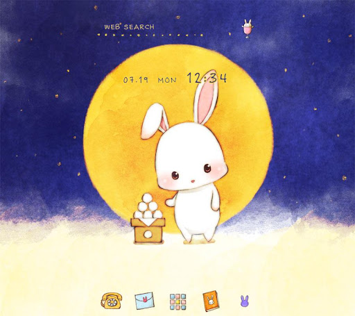 Moon Bunny +HOME Theme 1.0.0 Windows u7528 1