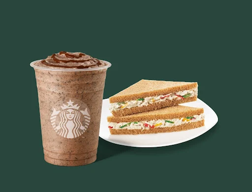 Tall Double Chocolate Chip Frappuccino With Chicken Salad Sandwich