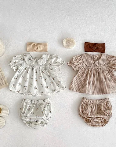 Haut d'été pour bébé fille, col Pet - 0