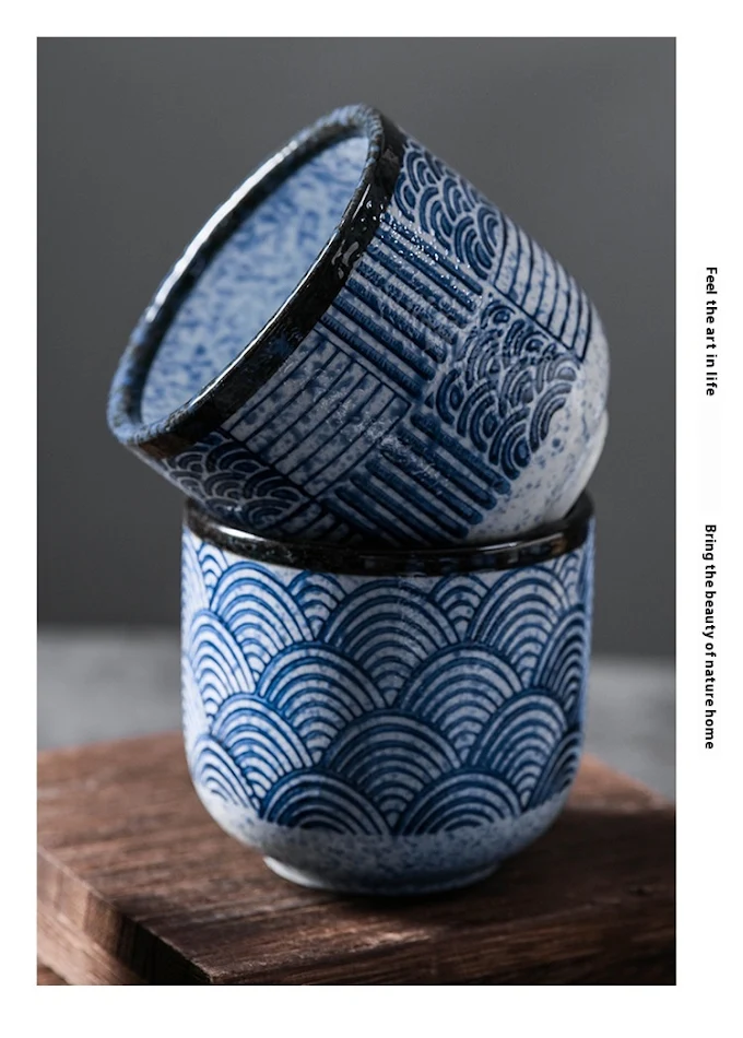 Chinese keramische retro tumbler voor thuis. Geniet van drankjes in stijl. Vintage design ideaal voor koffie, thee of water.