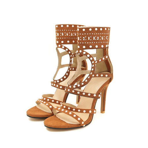 Title 7, Summer solid color bag heel stiletto PU round t...