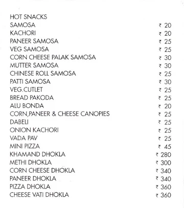 Sangam Sweets menu 