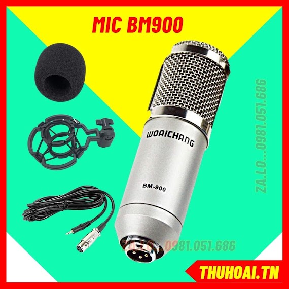 Mic Thu Âm Waichang Bm900 Micro Livestream Bm900 Đủ Màu Chuyên Dụng Cho Các Dòng Sound Card K10, K300, H9, V8