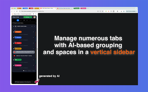 Phew AI Tab - AI Auto Group & Vertical Tabs