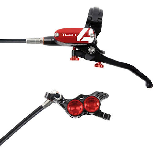 Hope Tech 4 E4 Disc Brake and Lever Set - Hydraulic - Post Mount - Red