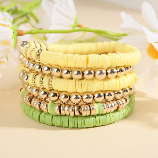 Title 18, Retro Bohemian Polymer Clay Ball Bracelet Suit ...