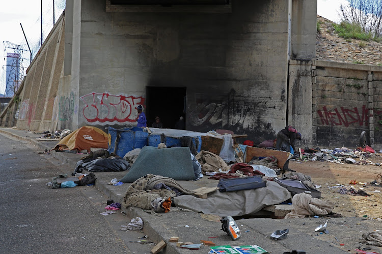 The squalid living conditions of homeless people under the M2 motorway in Johannesburg on Tuesday, February 19 2019.