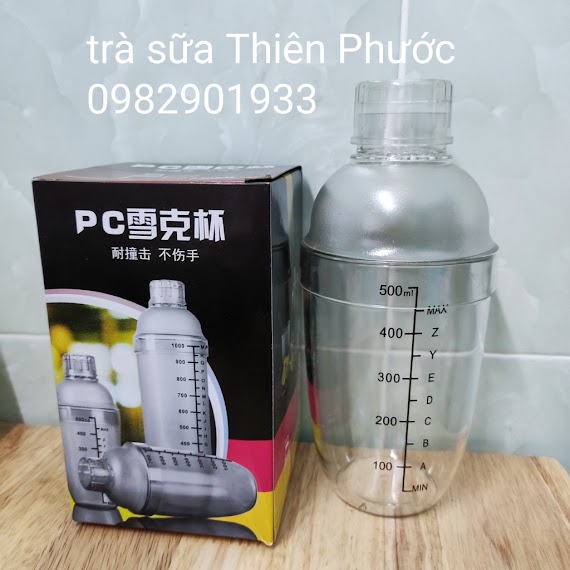 Bình Lắc Shaker Bằng Nhựa Có Chia Vạch 500Ml/700Ml - Dùng Lắc Trà Sữa, Cà Phê, Cocktail