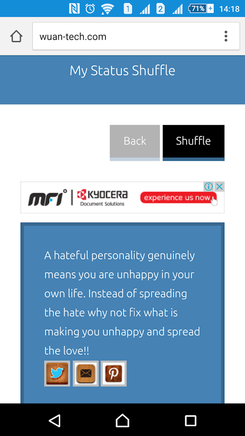 Android application Status Select screenshort