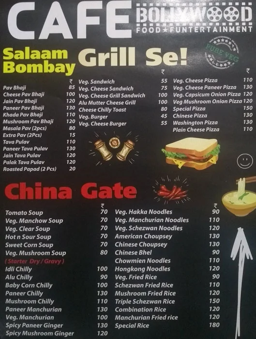 Cafe Bollywood menu 