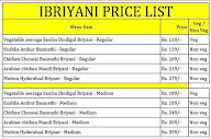 Ibriyani menu 1