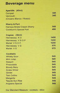 Mirage Bar menu 1