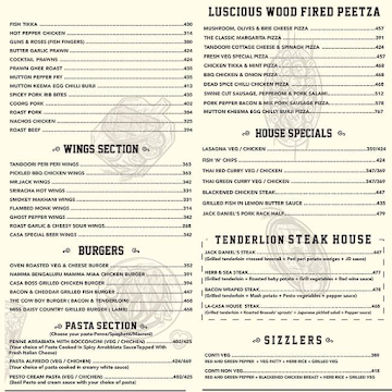 La Casa Brewery Kitchen menu 