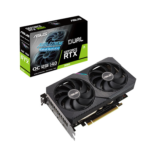 Card màn hình ASUS DUAL GeForce RTX 3060 OC 12G (DUAL-RTX3060-O12G-V2) 12GB GDDR6 (90YV0GB2-M0NA10)