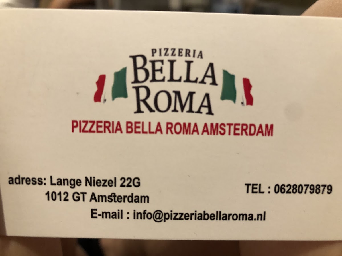 Pizzeria Bella Roma gluten-free menu