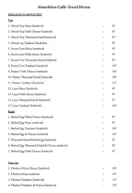 Sun Shine Cafe menu 6