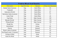 Prabhu Snacks menu 1