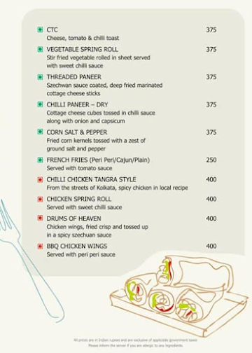 Sea Side Bistro menu 