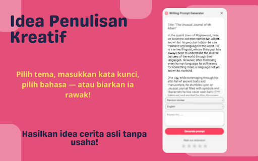 Penjana Idea Plot – Writing Prompt Generator
