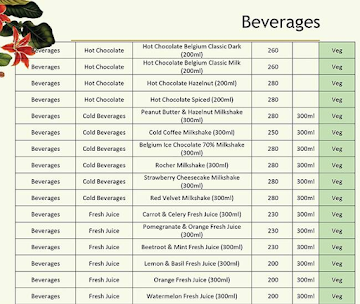 Smoor Lounge menu 