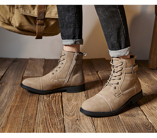Title 5, Mens Worker Boot Retro Lace Up High-top Martin...