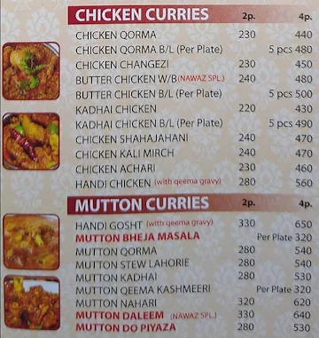 Al-Nawaz Restaurant menu 