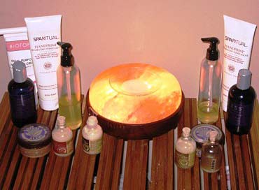 Some of the massage oils and body lotions in Seabourn's spas.