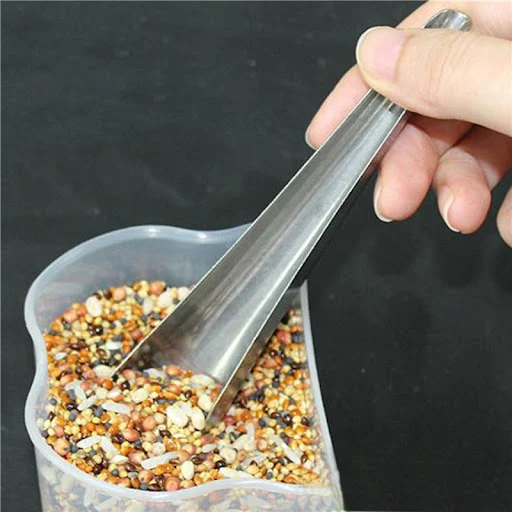 Pet Bird Parrot Stainless Steel Food Adding Spoon Bird Cage Food Add Accessories Small Pet Feeding Tool Parrot Chicken F