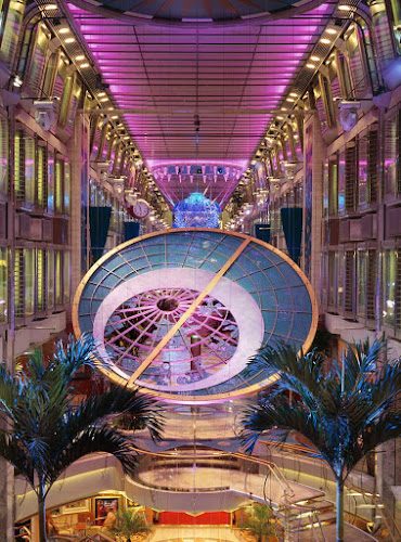 The classy Centrum or atrium on Royal Caribbean’s Mariner of the Seas. 