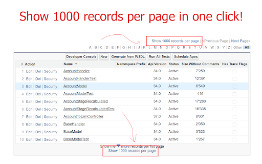 Show 1000 records per page one click! Version Without Comments ‘AccountModel AccountStageRecalculated BaseHandler 