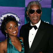 E'Dena Hines and Morgan Freeman