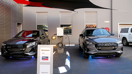 The electric vehicle charging station at Audi Centre Centurion.