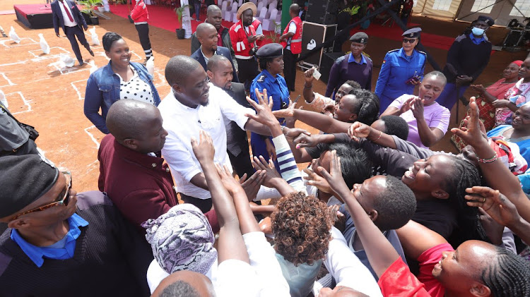 Nairobi Governor Johnson Sakaja during the launching of food support for vulnerable households in Nairobi on Saturday, November 5, 2022.