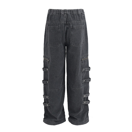 Title 6, Mens Punk Old Wash Cargo Jeans, featuring a co...