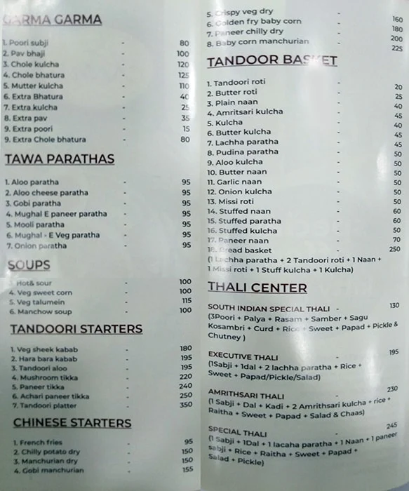 Kesar Sweet Shop and Fast Food menu 