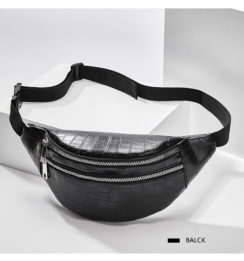 Title 20, Double zipper belt bag for casual use. Securely...