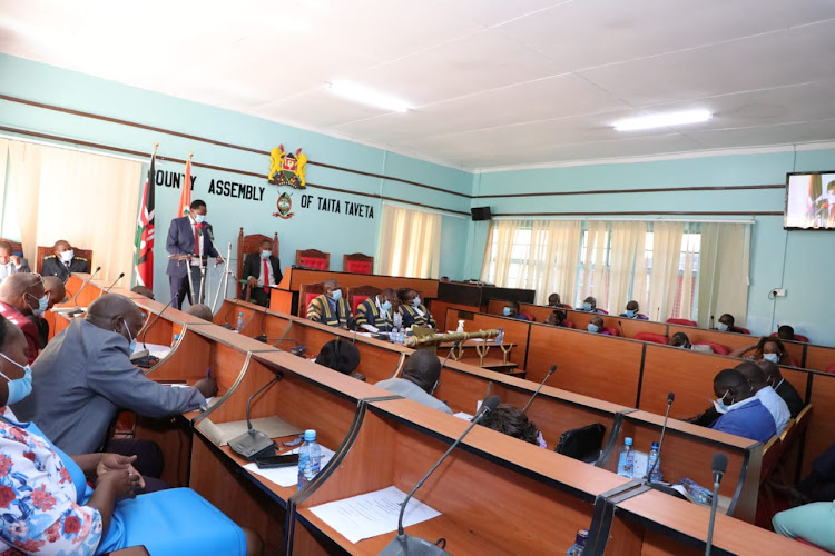 The members of the Taita Taveta County Assembly during a sitting