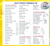 Bakes N Cakes menu 1