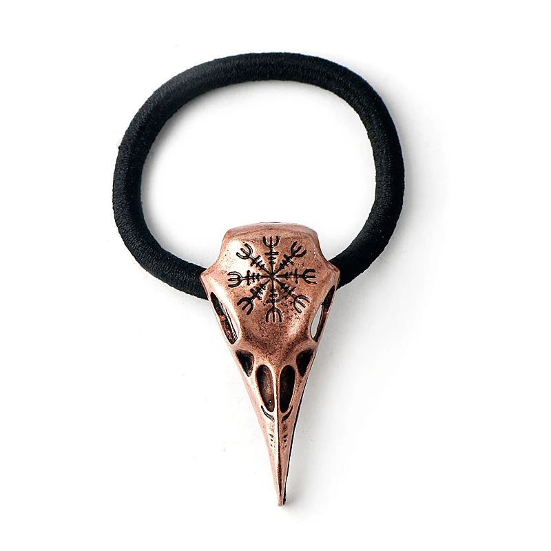 Retro Viking Raven schedel hoofd touw hanger ketting voor heren, hoofdsymbool, stoer en opvallend, noordse stijl, perfect cadeau.