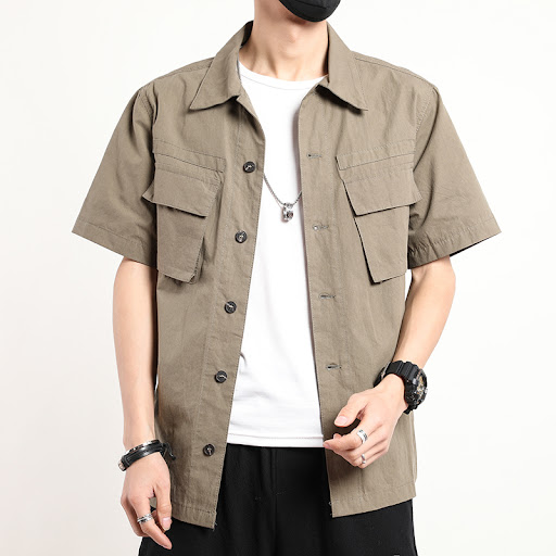 Title 3, Mens Chinese short sleeve shirt for summer, br...
