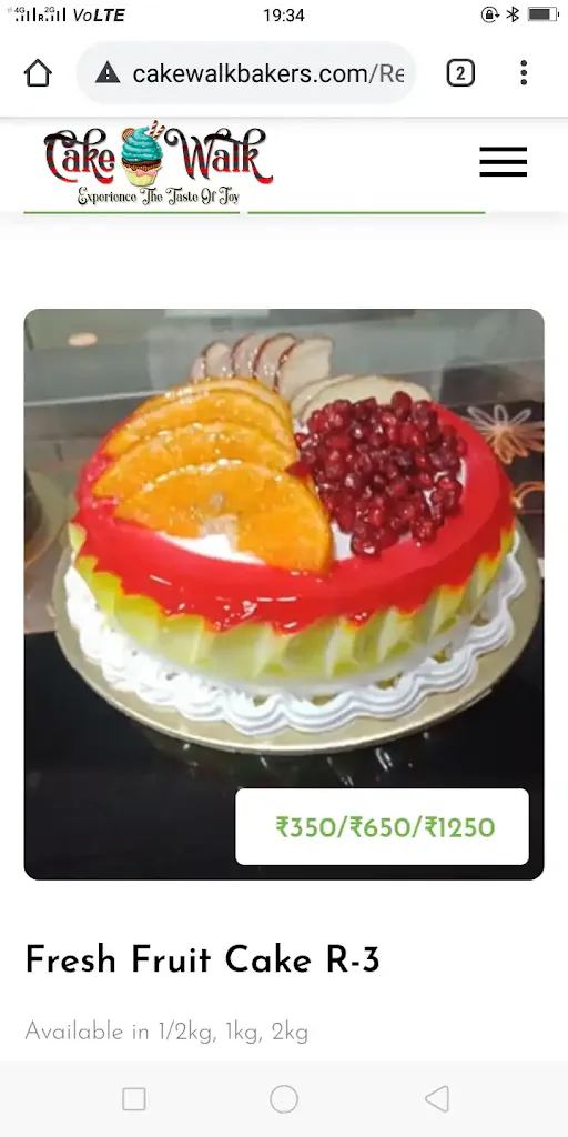 Fresh Fruit Exotic Cake