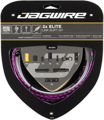 Jagwire 2x Elite Link Shift Cable Kit SRAM/Shimano with Polished Ultra-Slick Cables alternate image 1