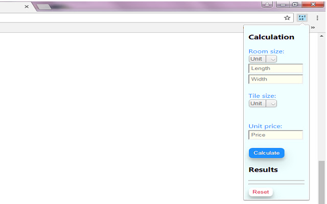 Floor tile calculator chrome extension