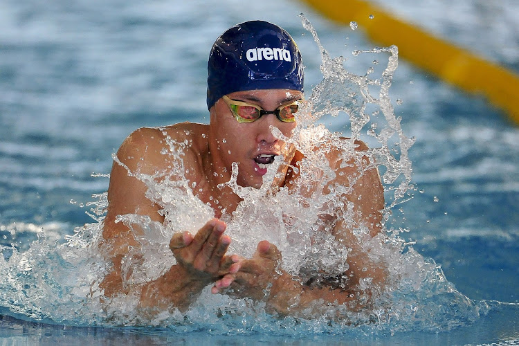 Alaric Basson during day five of the SA National Aquatic Championships at Newton Park Swimming Pool in Port Elizabeth on April 11, 2021