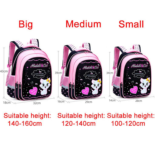 Title 1, Kids School Cute Cat Print Backpack Adorable De...