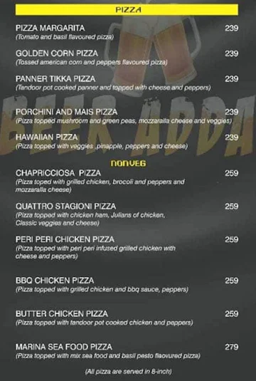 Beer Adda menu 