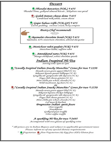 Anjum - Fairmont Jaipur menu 